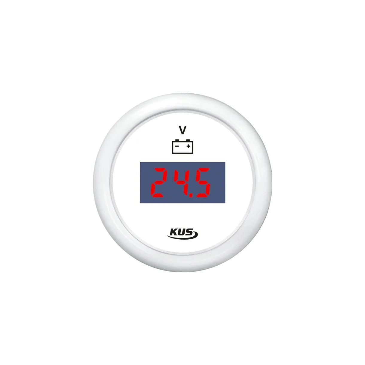 KUS Digital Voltmeter Hvid 12/24V