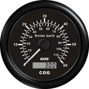 KUS GPS Speed 0-60 knob Hvid 12/24V