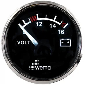 Wema Voltmeter Hvid 8-16V