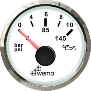 Wema NMEA2000 Olietryk 10 bar Hvid