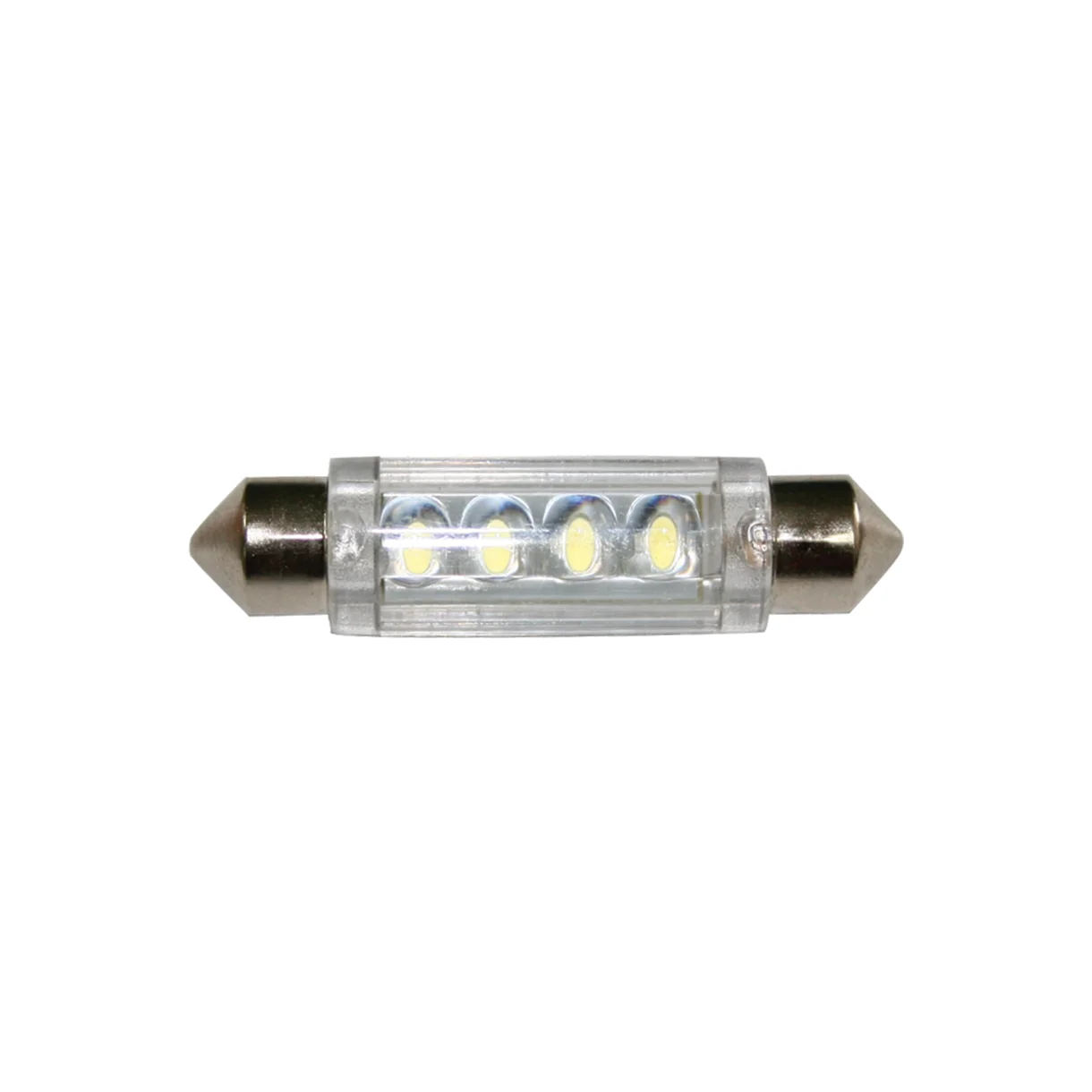 LED - pinollampe T11 4-led 12v hvid