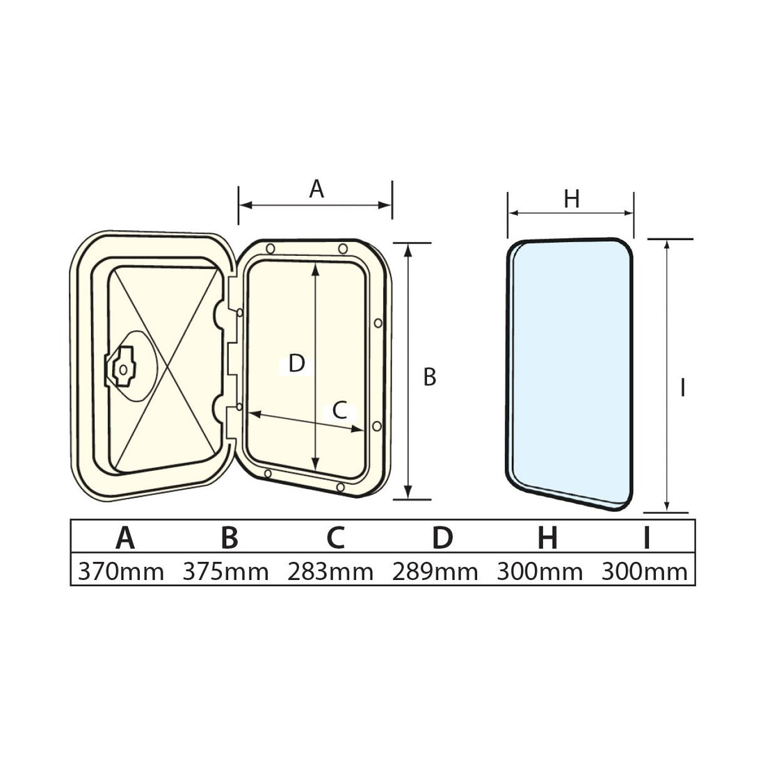 Luge 375x370mm hvid