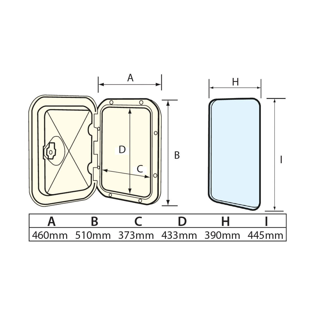 Luge 510x460mm hvid