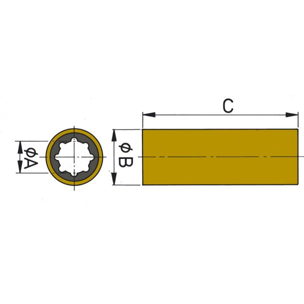 Vandsmurt gummileje messing 1 x 1 1/2''