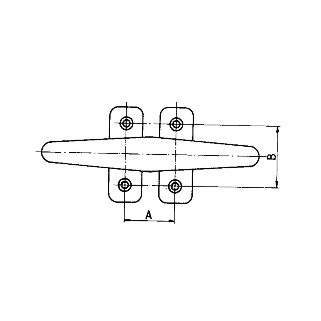 Fortøjningsklampe alu. 4-bolt L.100mm