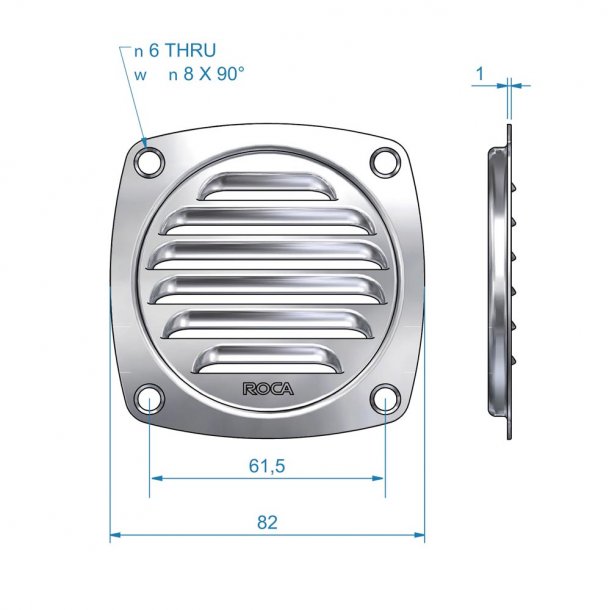 Ventilationsgæller Ø. 70mm plan